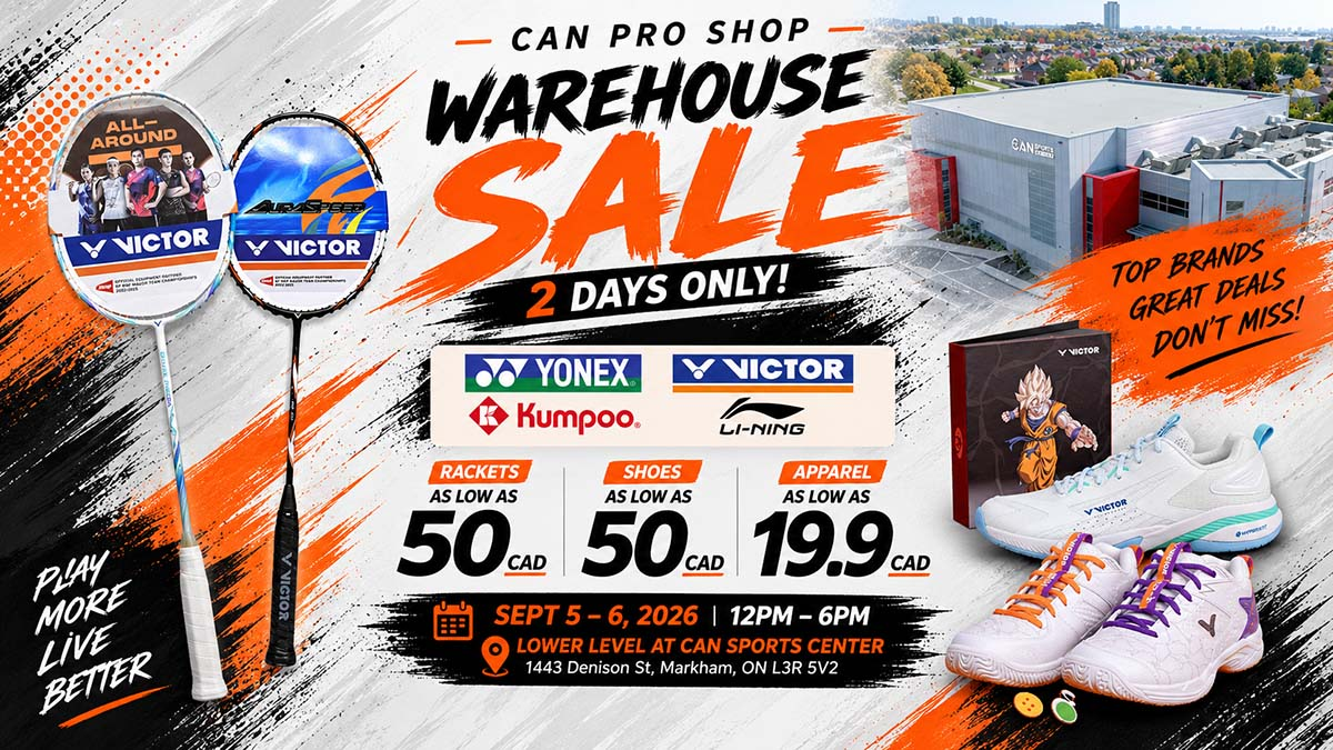 can pro shop badminton sportswear wearhouse sale 2026