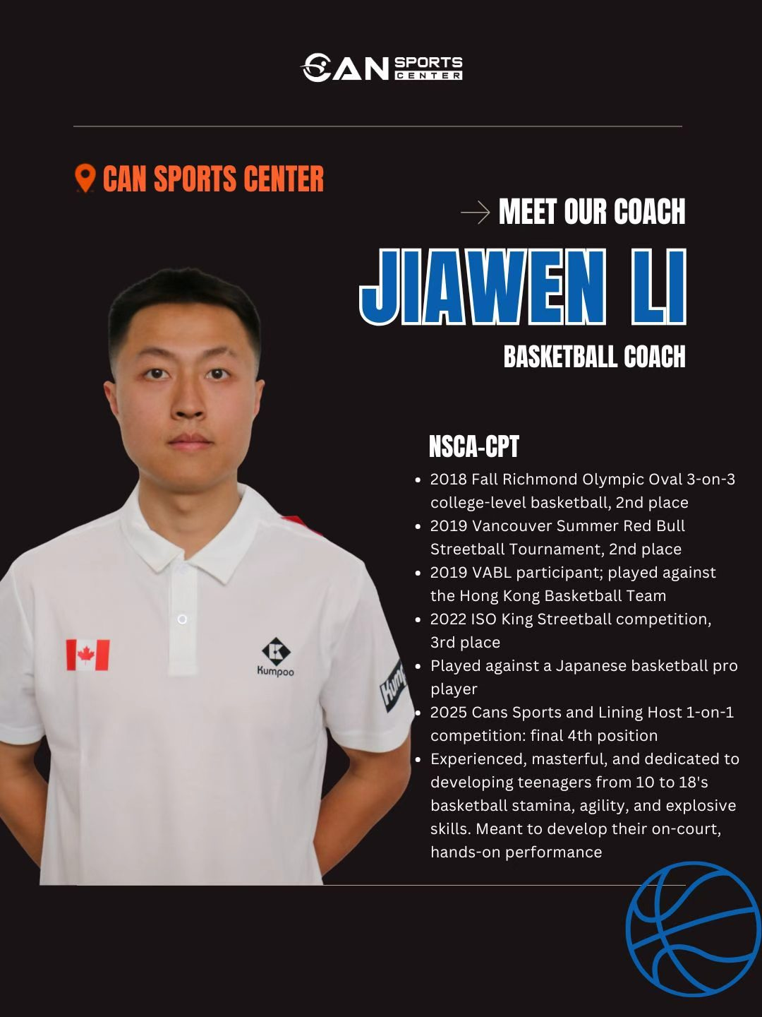 Can Sports Center Basketball Coach: Jiawen Li